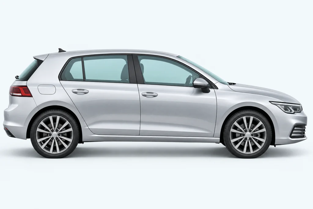 Voiture d’illustration de profil, touchez le vitrage concerné